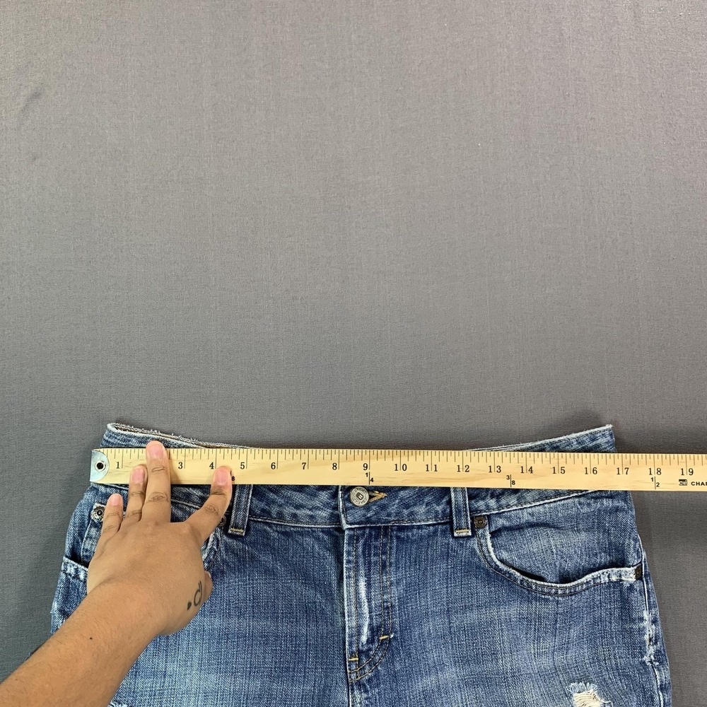 BKE Culture Long Jeans Men 32x33.5 Blue Bootcut Distressed Denim USA Medium Wash - Picture 8 of 16
